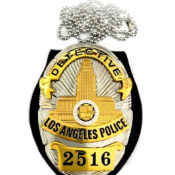 LAPD ロサンゼルス市警 レプリカバッジ ポリスバッジ エイカー製実物ホルダー